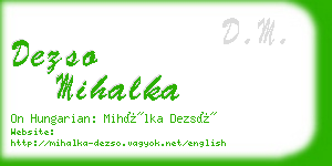 dezso mihalka business card